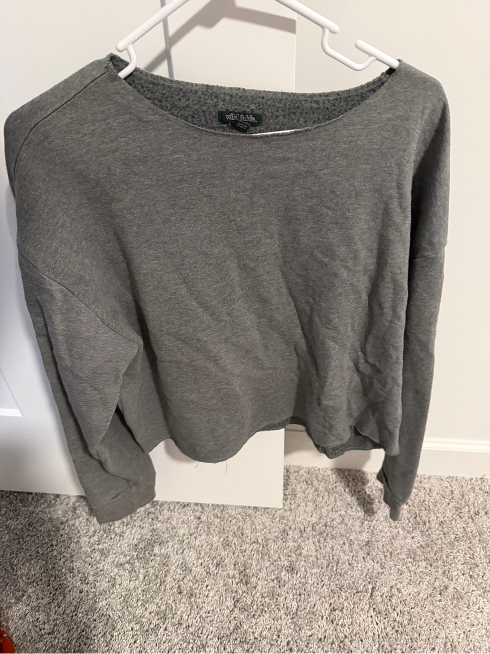 wild fable Gray Scoop Neck Sweatshirt